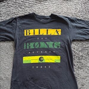 Billabong Black Tee with Yellow and Green Graphics